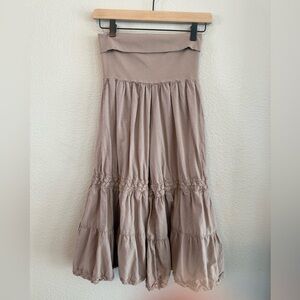 Women's Taupe Tiered Pants - Neutral Boho Style